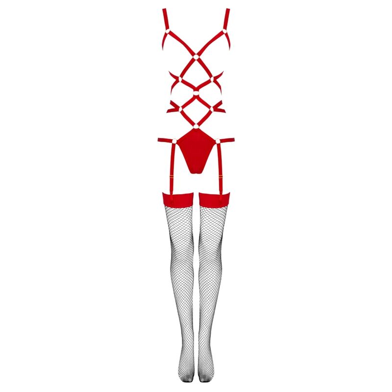 Thiara LC 20213 Conjunto Rojo de Body y Medias