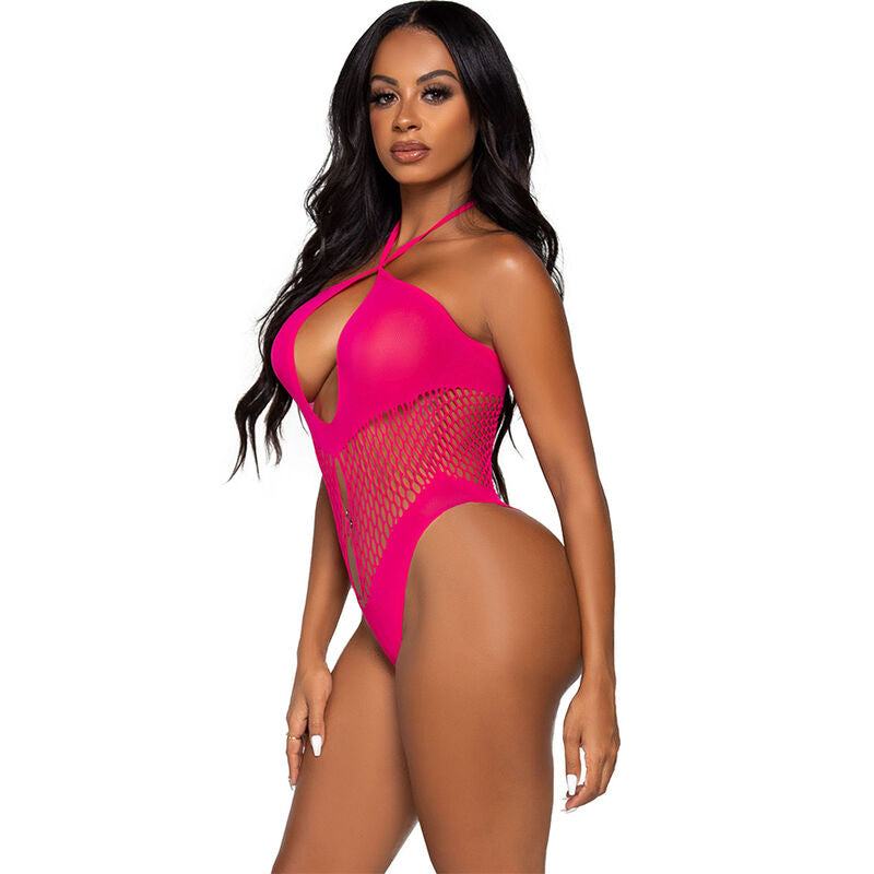 Fuchsia Crossed Neckline Bodysuit
