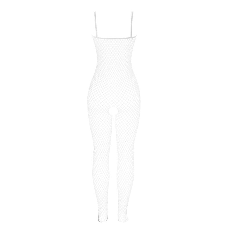 White Fishnet Crotchless Bodystocking