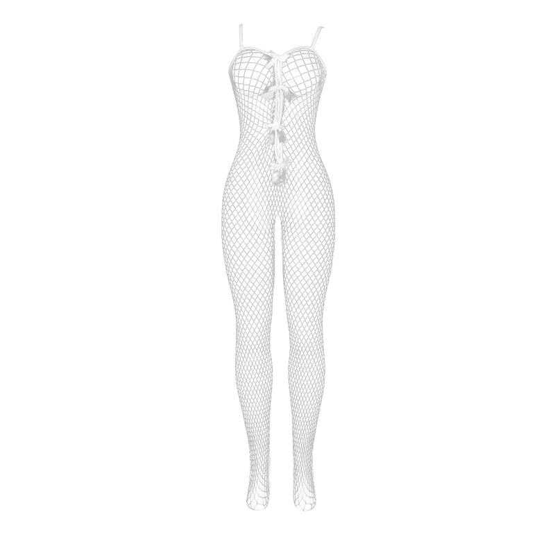 White Fishnet Crotchless Bodystocking