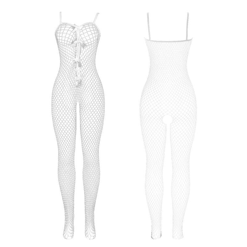 White Fishnet Crotchless Bodystocking
