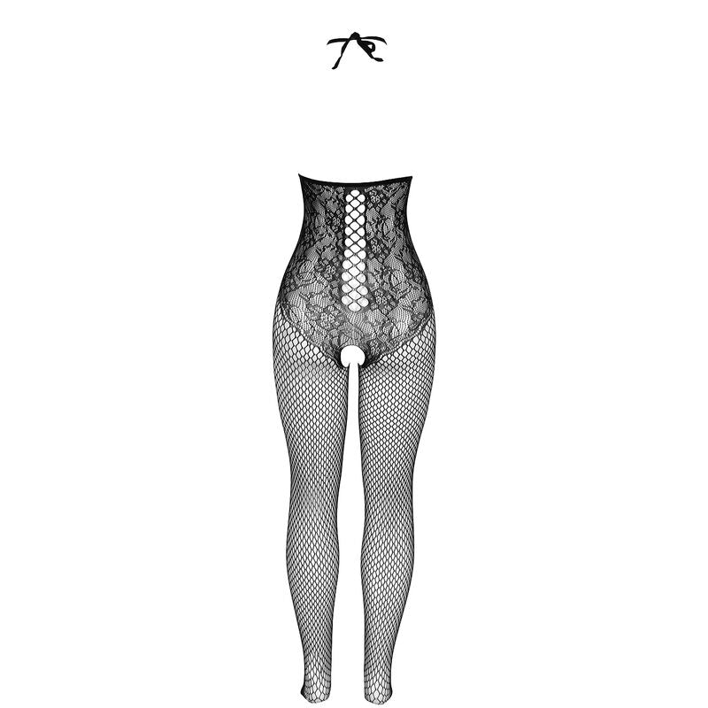 Open Cup Fishnet Bodystocking - Black