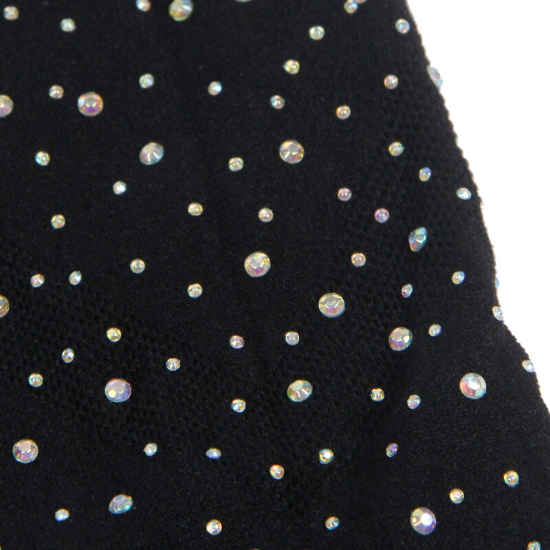 Fishnet Dress with Diamond Accents - Black