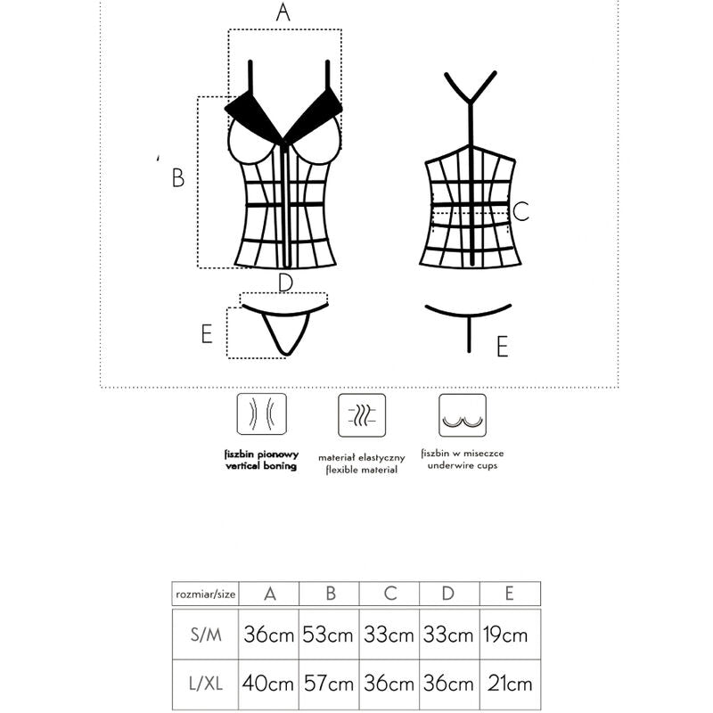Laura LC 20215 Corset with Thong L/XL