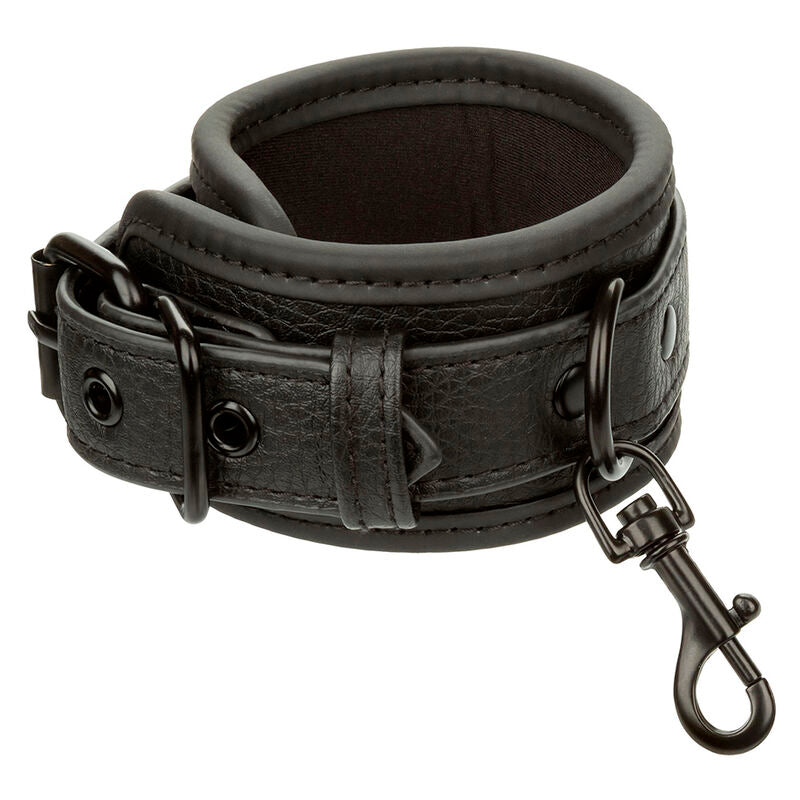 Adjustable Black Leather Wrist Cuffs