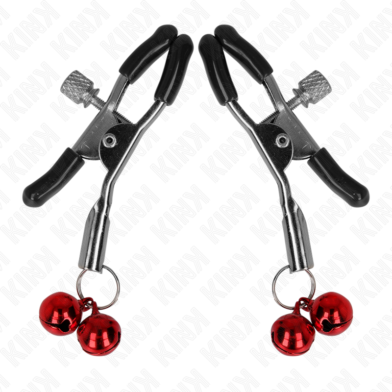 Sensual Double Bell Nipple Clamp - Red