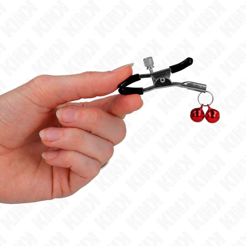 Sensual Double Bell Nipple Clamp - Red