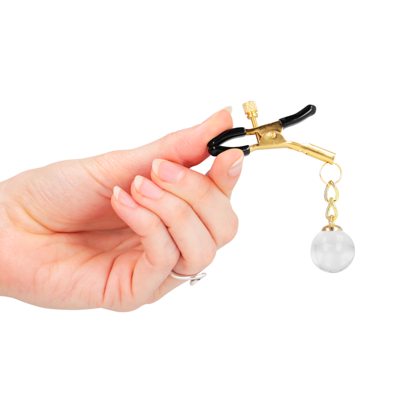 Gold Glass Bead Nipple Clamps 6cm