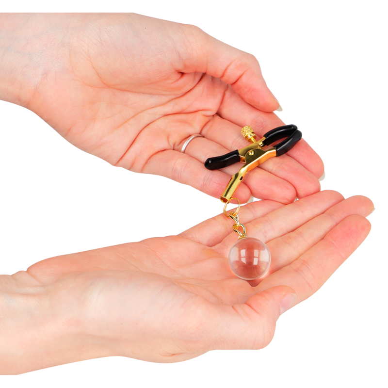 Gold Glass Bead Nipple Clamps 6cm