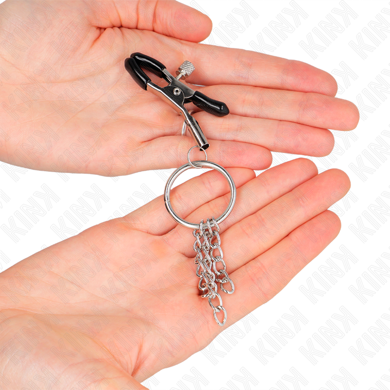 Silver O-Ring Nipple Clamps with Chain