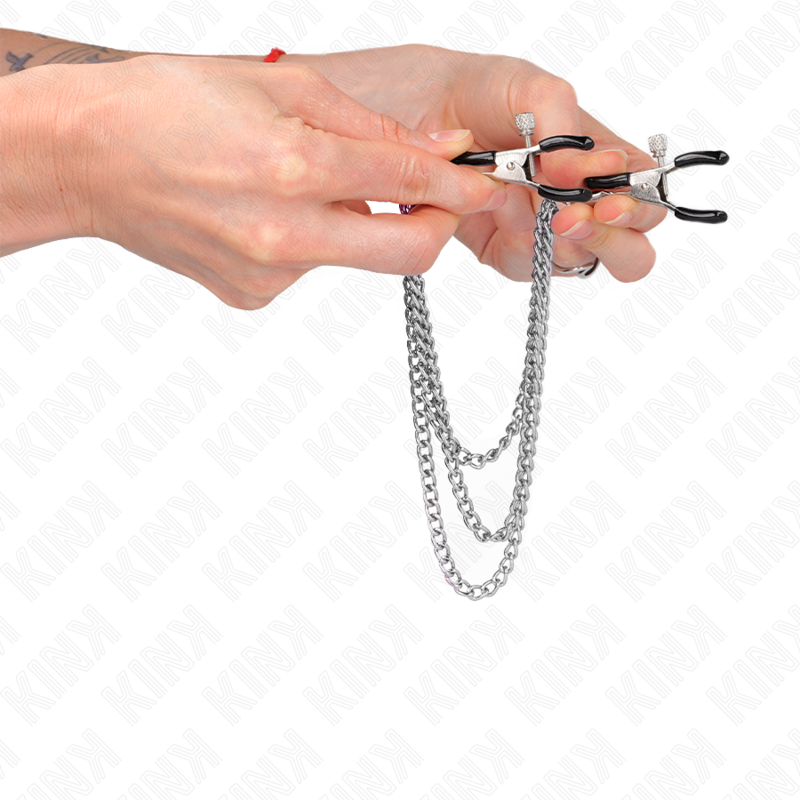 Silver 3-Chain Nipple Clamps 20-28cm