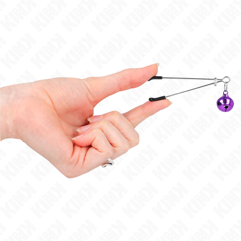 Purple Thin Bell Nipple Clamps 7cm