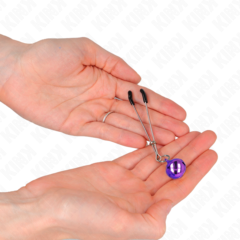 Purple Thin Bell Nipple Clamps 7cm