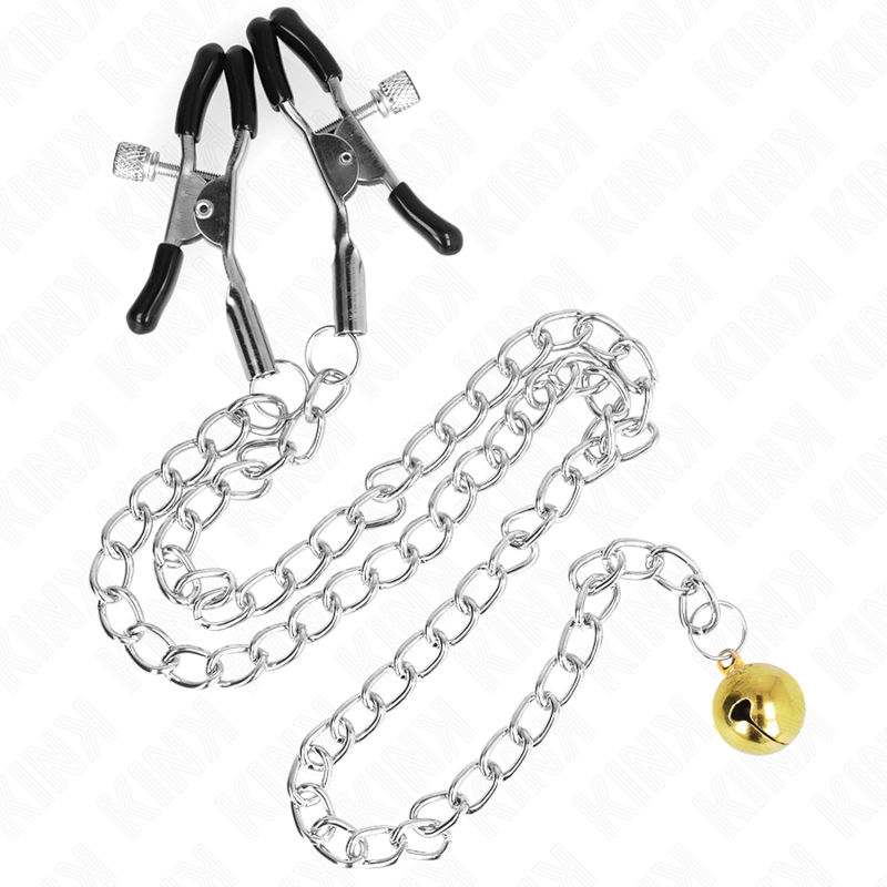 Seductive Nipple Chain Clamps with Bell