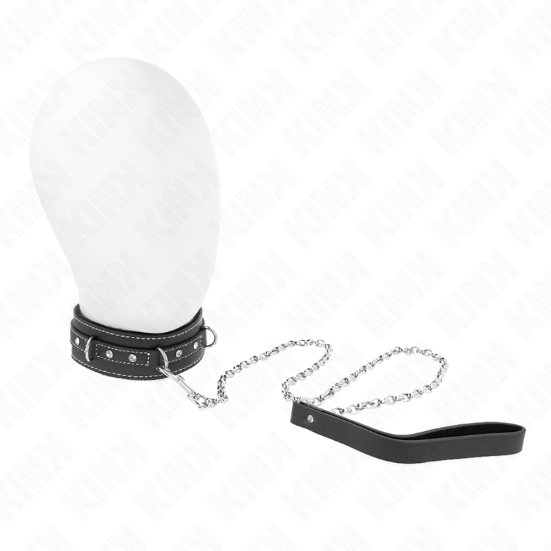 Rhinestone Rivet PVC Leather Bondage Collar