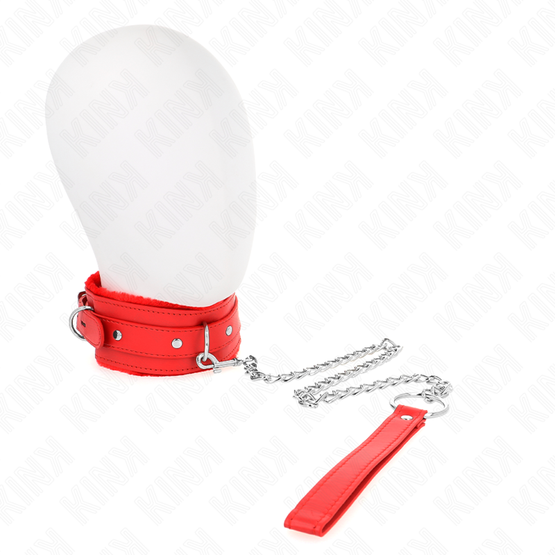 Red Bondage Collar With Leash & Restraints