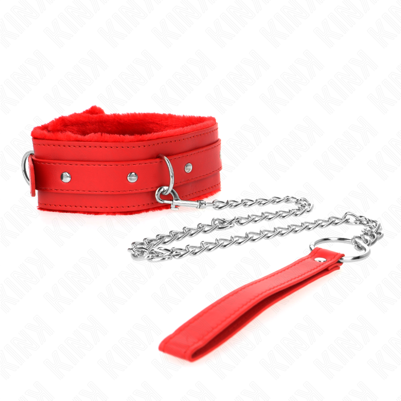 Red Bondage Collar With Leash & Restraints