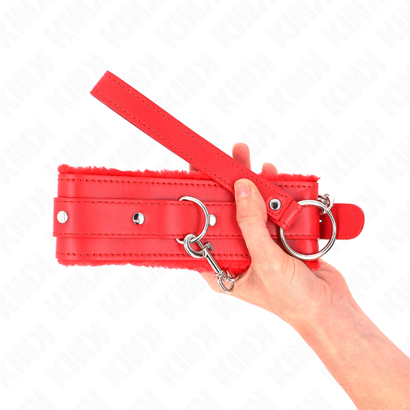 Red Bondage Collar With Leash & Restraints