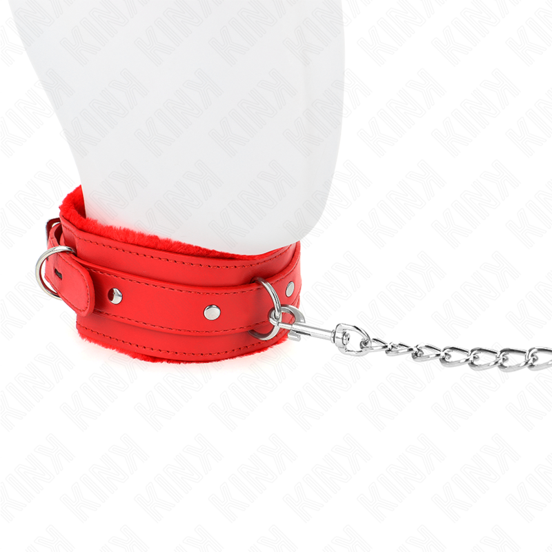 Red Bondage Collar With Leash & Restraints