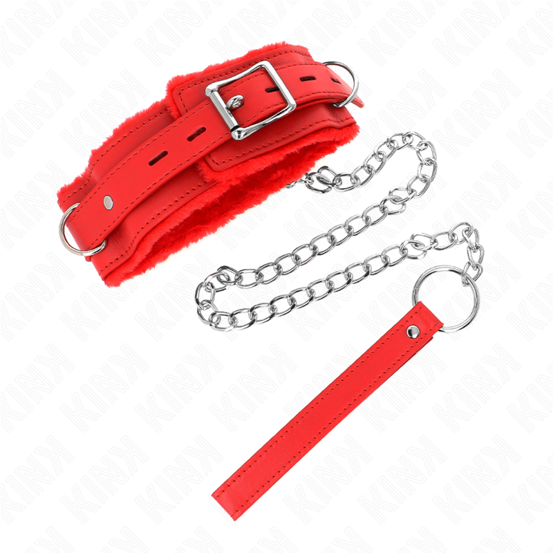 Red Bondage Collar With Leash & Restraints