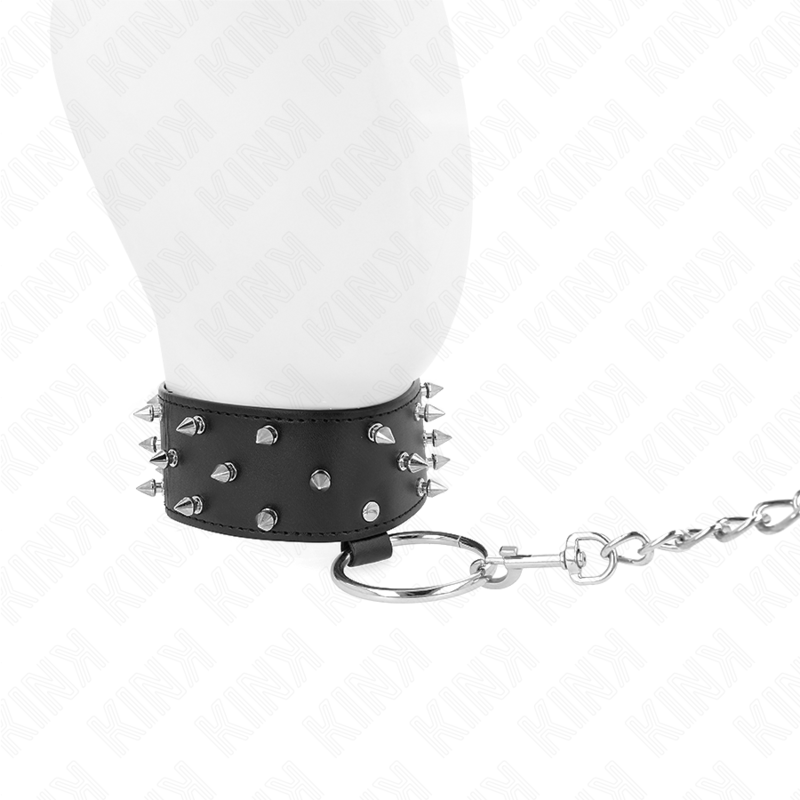 Leash Necklace with Silver Studs - Adjustable