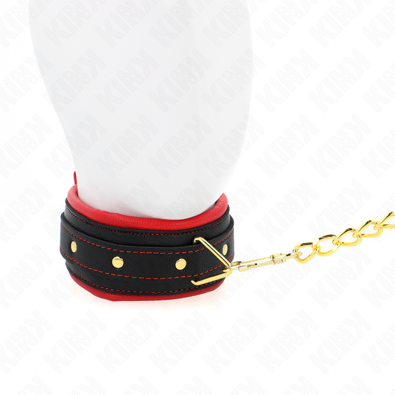 Adjustable Bondage Collar With Fabric Leash