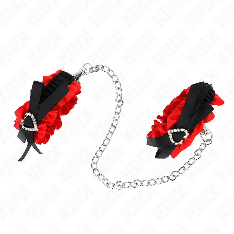 Red Heart Lace Wrist Restraints