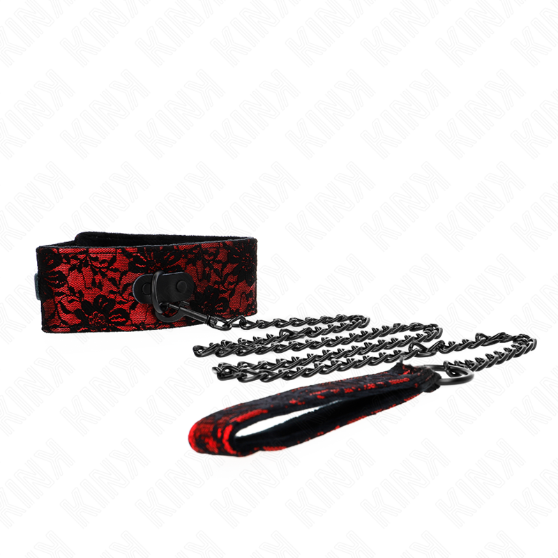 Leather Lace Bondage Necklace With Belt 105cm