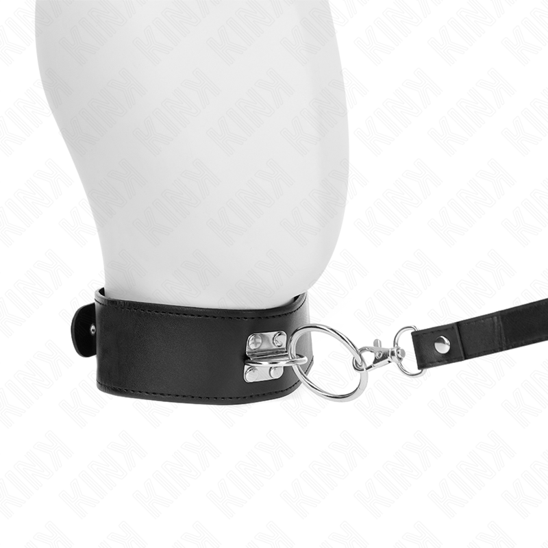 Studded Leatherette Collar with Leash
