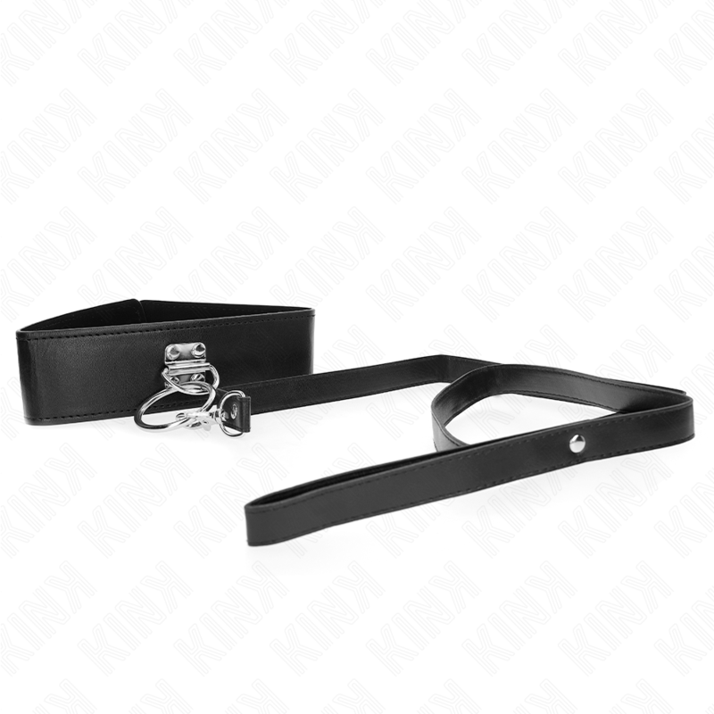 Studded Leatherette Collar with Leash