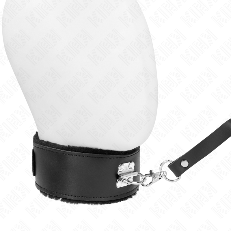 Black Leather Bondage Collar With Leash