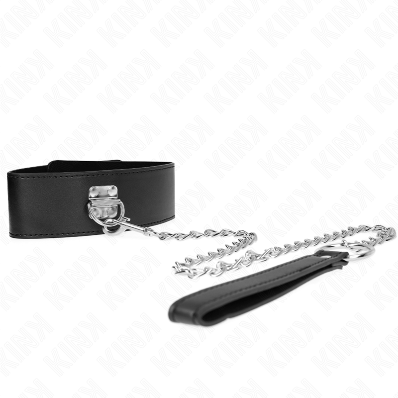 Black Bondage Neck Collar With Adjustable Belt