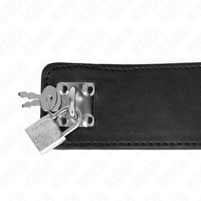 Black Bondage Neck Collar With Adjustable Belt