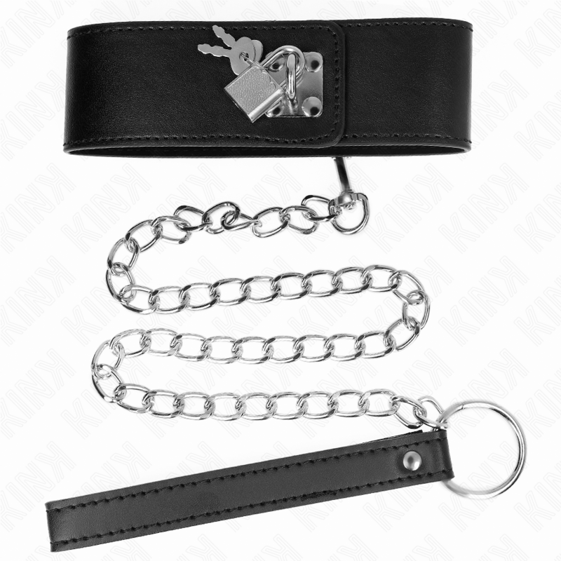Black Bondage Neck Collar With Adjustable Belt