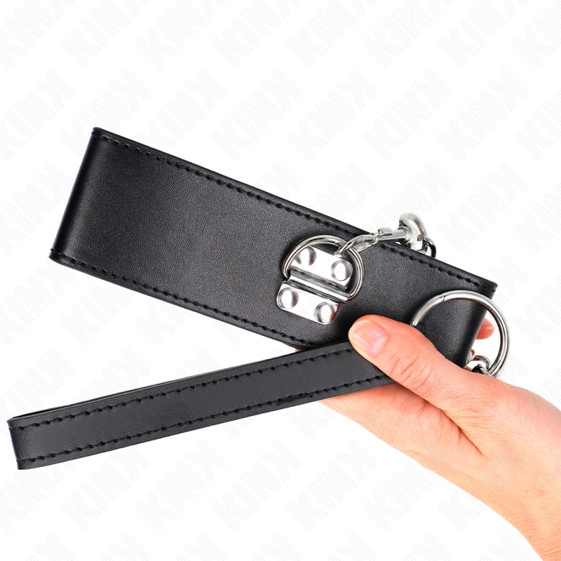 Black Bondage Neck Collar With Adjustable Belt