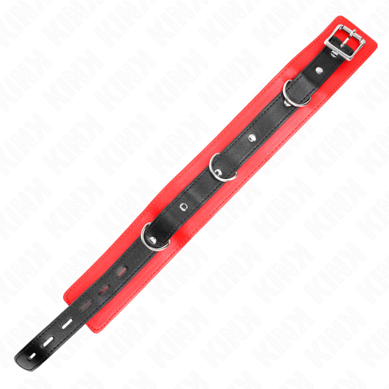 Red Bondage Collar with Leash Strap