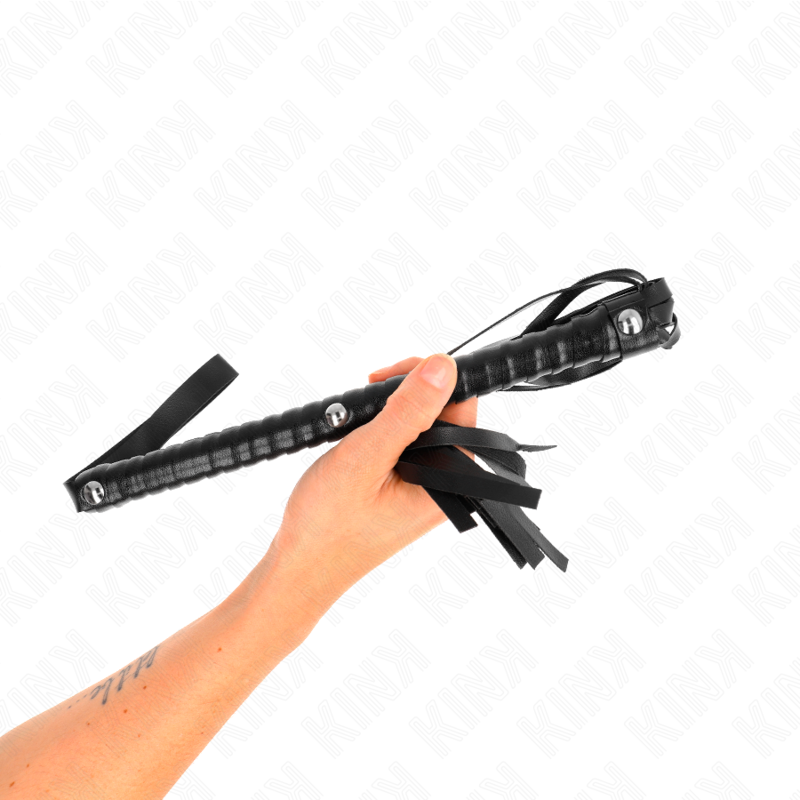Látigo de Bondage con Mango Texturizado Negro 48.5cm