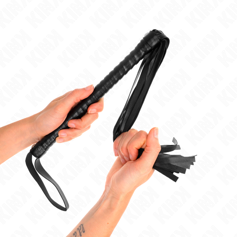 Látigo de Bondage con Mango Texturizado Negro 48.5cm