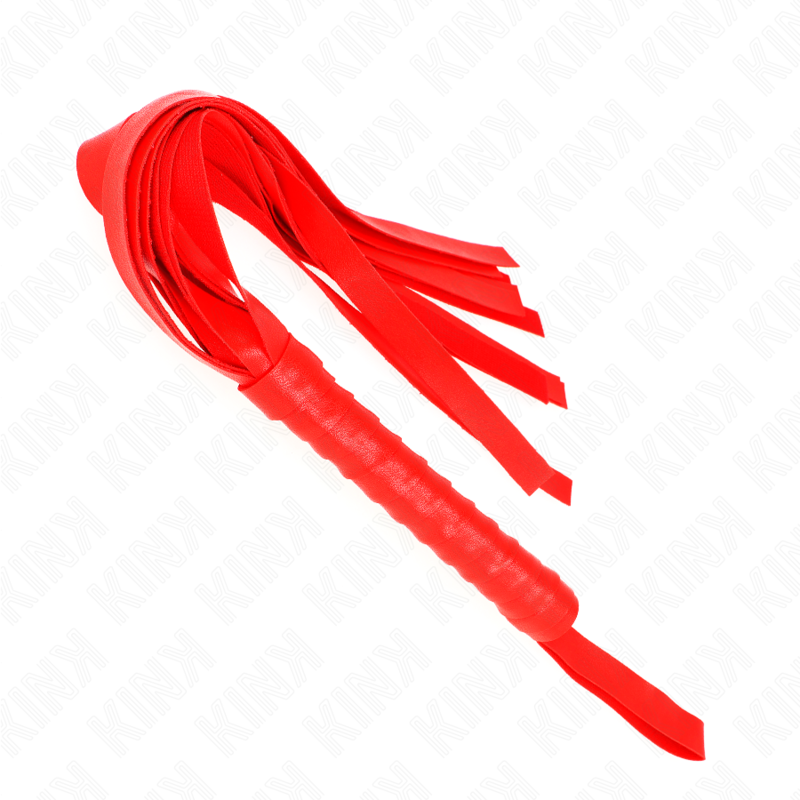 Látigo de Bondage con Cola Ancha Roja 48,5 cm