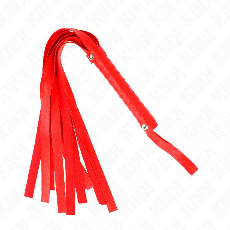 Látigo de Bondage con Cola Ancha Roja 48,5 cm