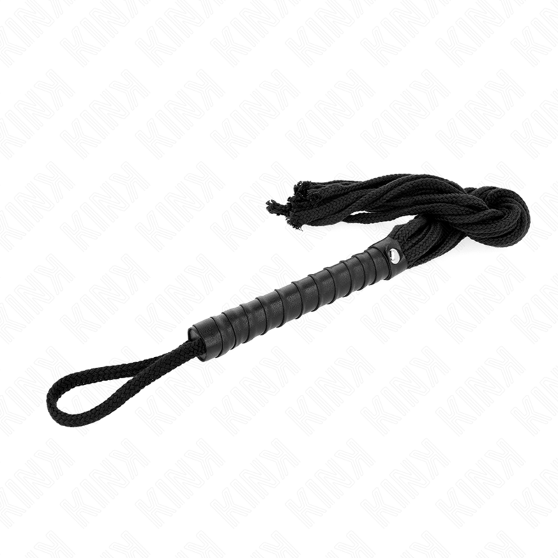 Black BDSM Rope Whip - 56 cm