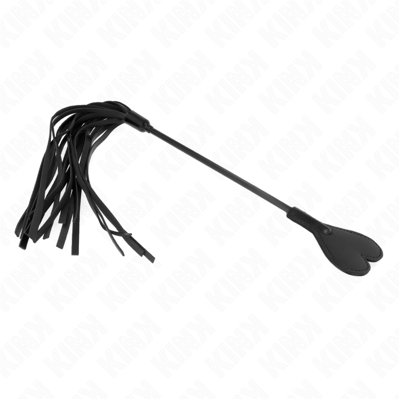 Heart Panel Leather Whip 35cm