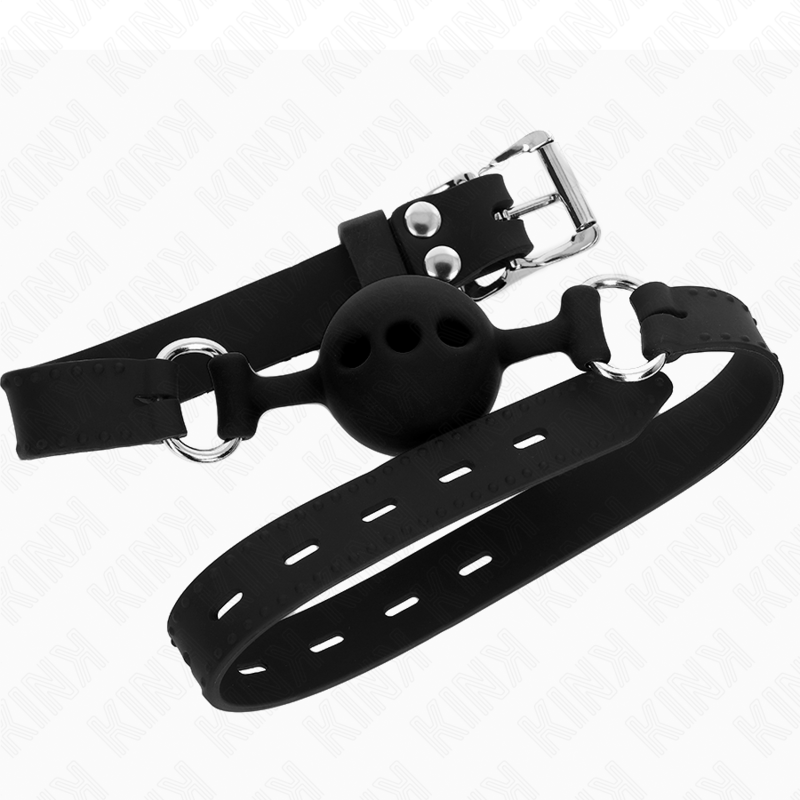 Black Silicone Ball Gag with Adjustable Strap