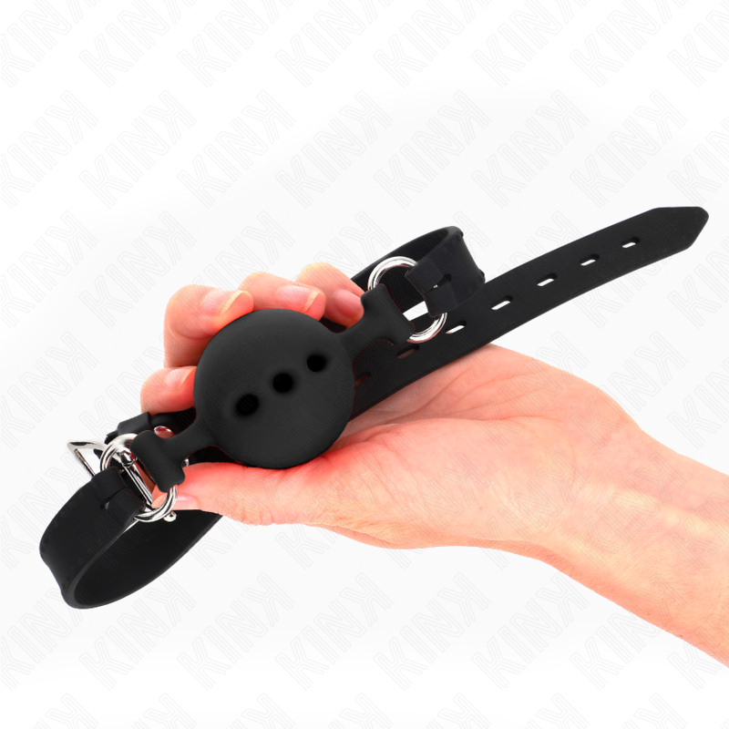 Large Adjustable Silicone Ball Gag - Black