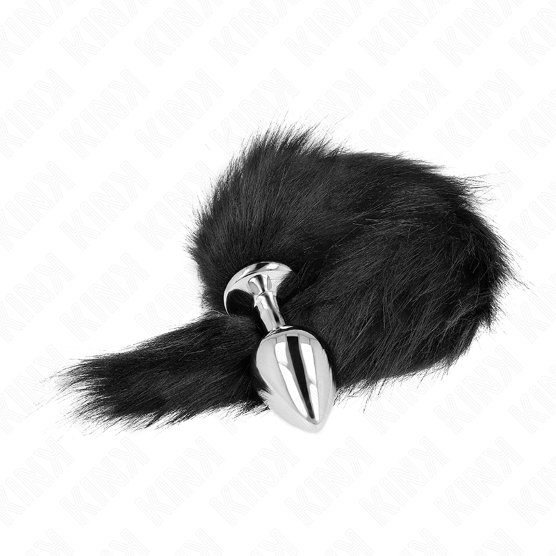 Plug Anal Negro Mediano con Cola Sintética