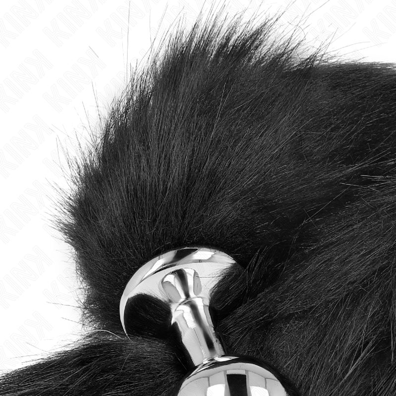 Plug Anal Negro Mediano con Cola Sintética