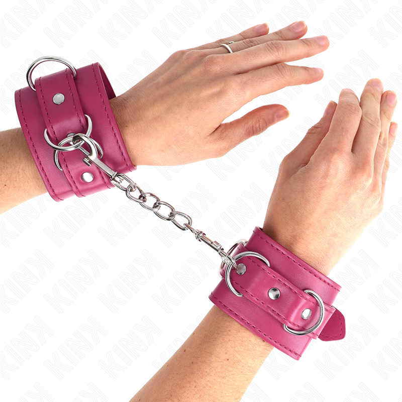 Pink 3 D-Ring Adjustable Wrist Restraints