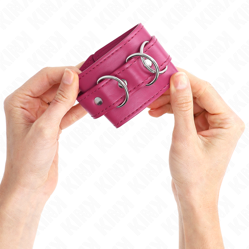 Pink 3 D-Ring Adjustable Wrist Restraints