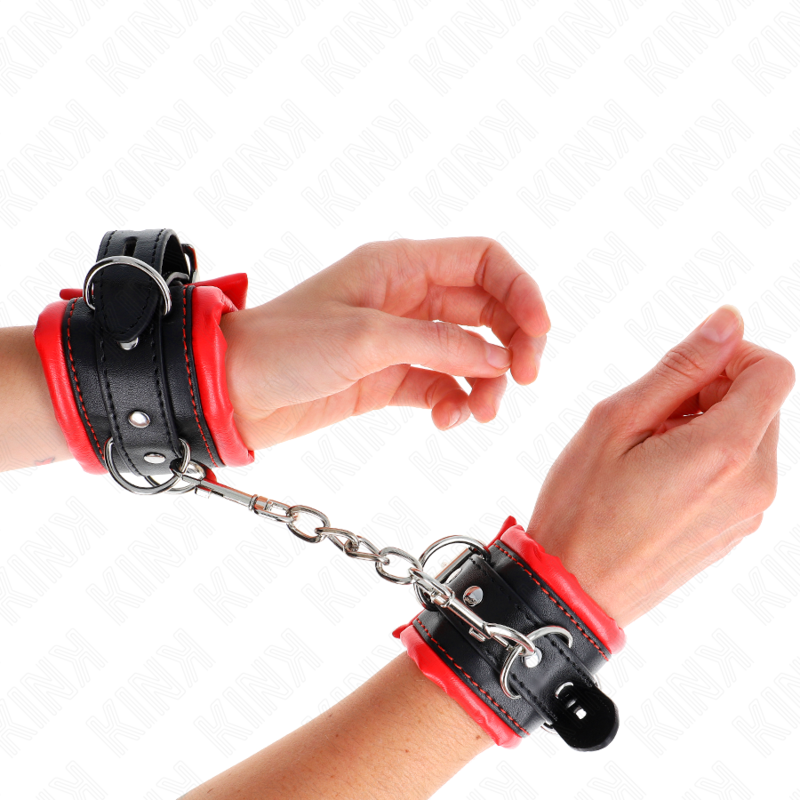 Adjustable Wrist Restraints with Red Fur