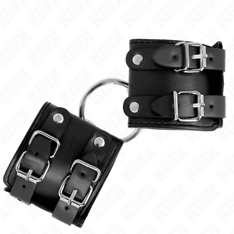 Black Adjustable Wrist Restraints With Ring